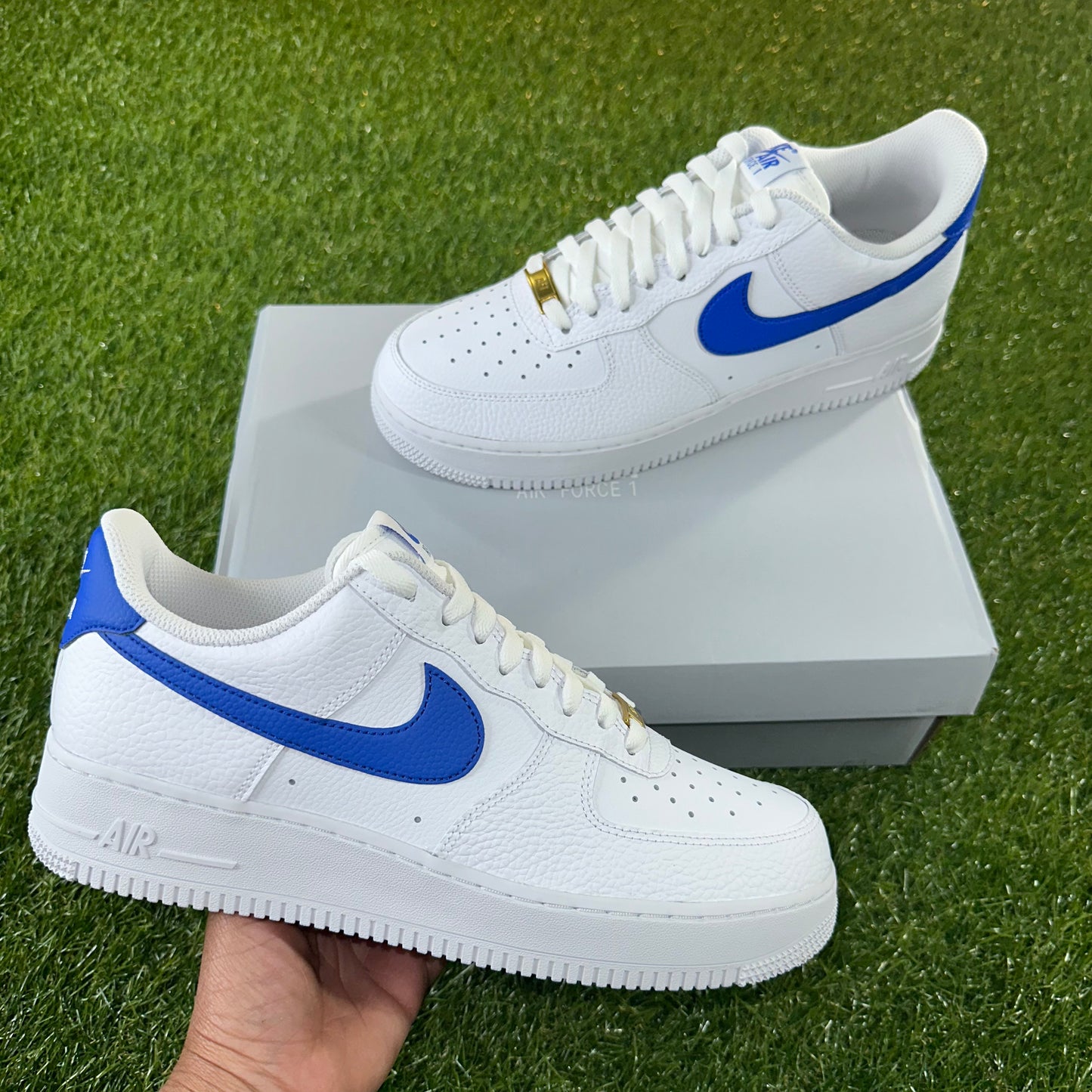 Men, Boys, Teens, Gifts, Wmns, Girls, Urban, Style, Fashion, Men's Shoes, Sneakers, Running Shoes, Nike, Air Force 1, White Shoes,  Women's Shoes, Shoes For Teens, Low Top Sneakers, Blue Check, Royal Blue,