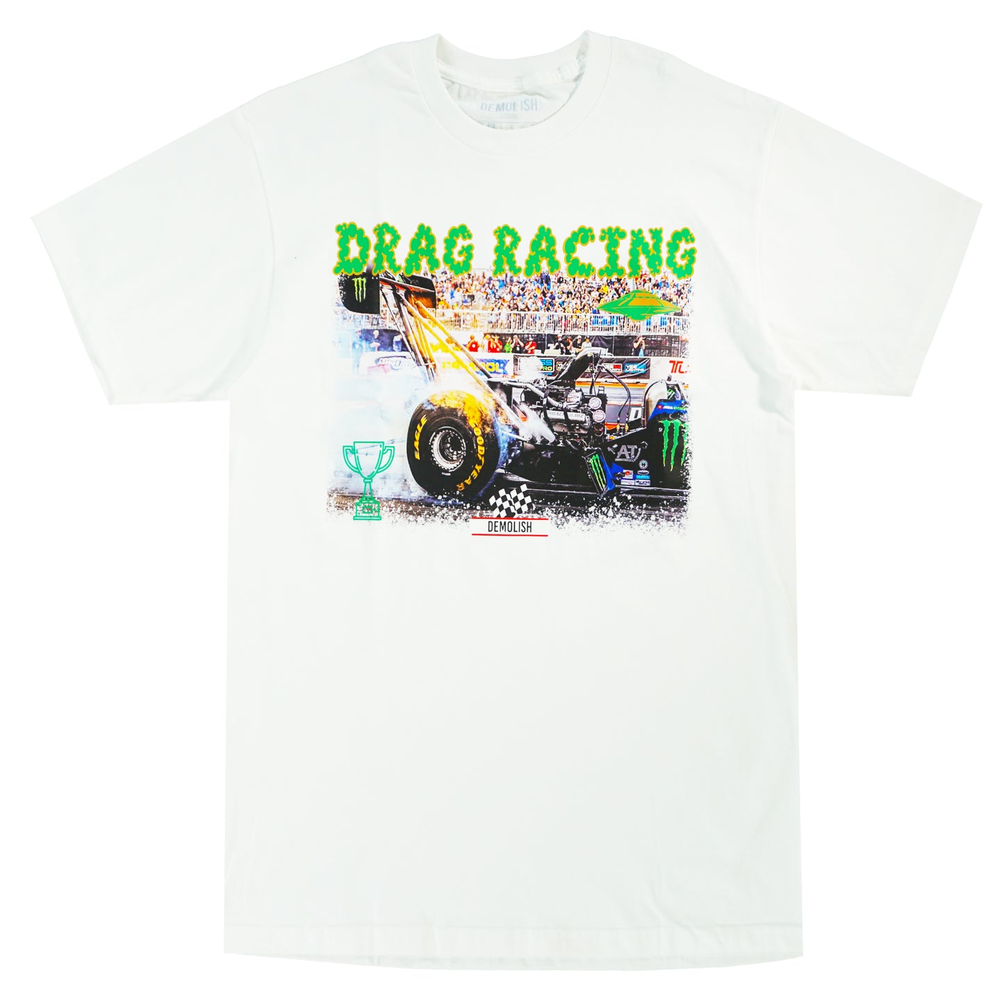 Drag Racing Tee (Wte/Green) /D17