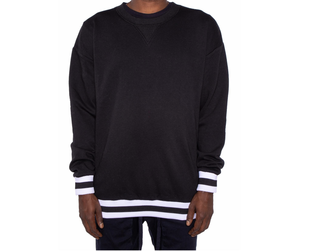 Varsity Fleece Tonal Track Sweatshirt (Blk/Wte) /MD1