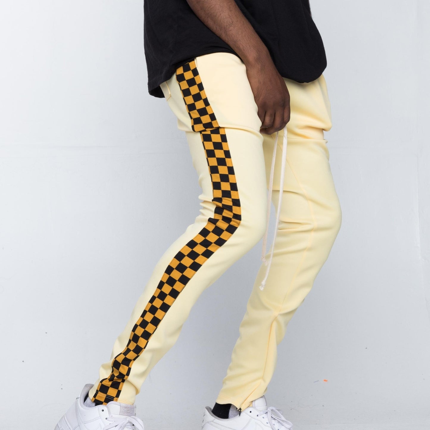 Racing Checker Track Pants (Banana/Mustard) / D1