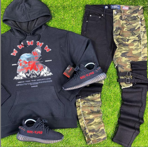 Head For The Mountains Hoodie (Blk/Red)/ MD1