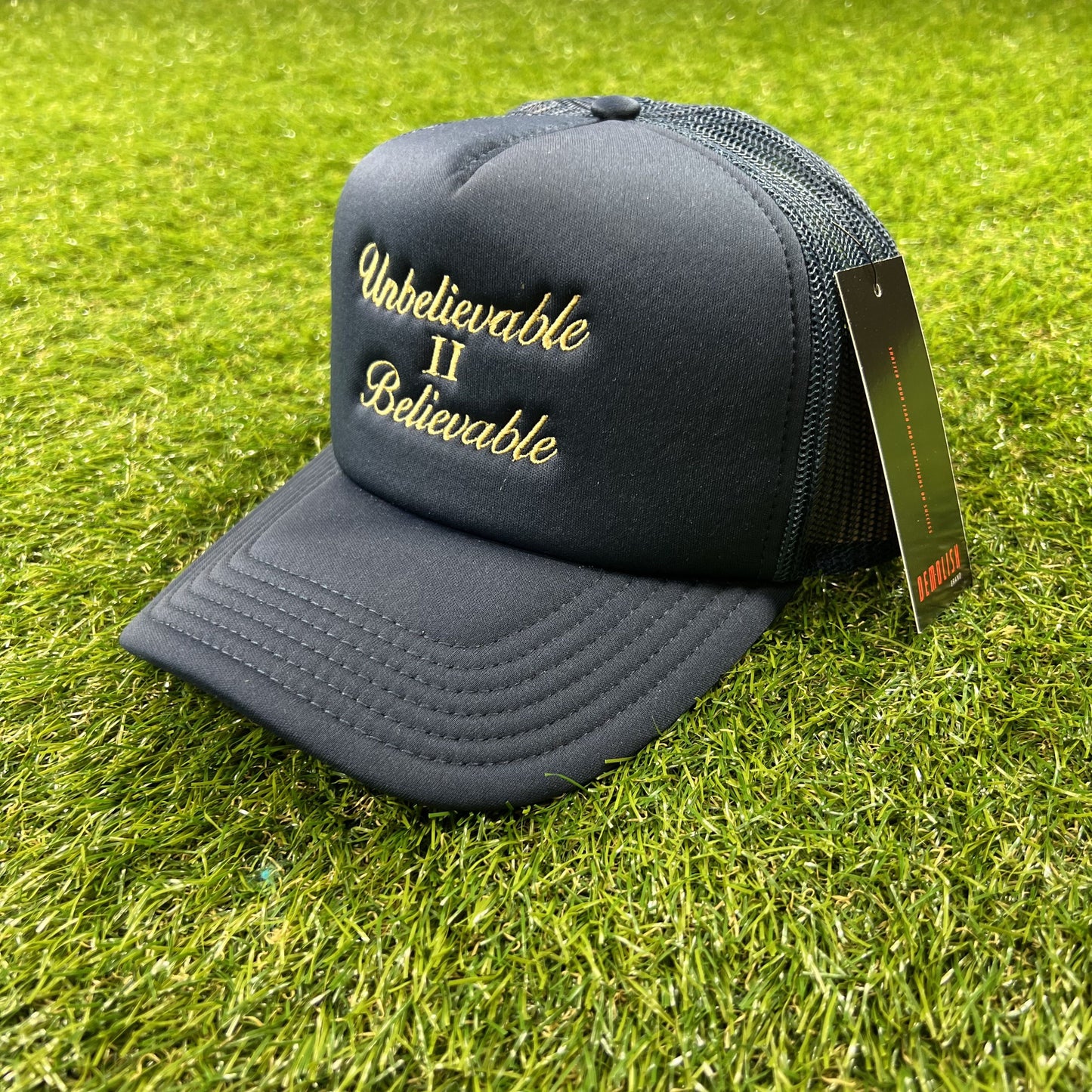 Unbelievable Believable Trucker Hat (Navy/Gold)