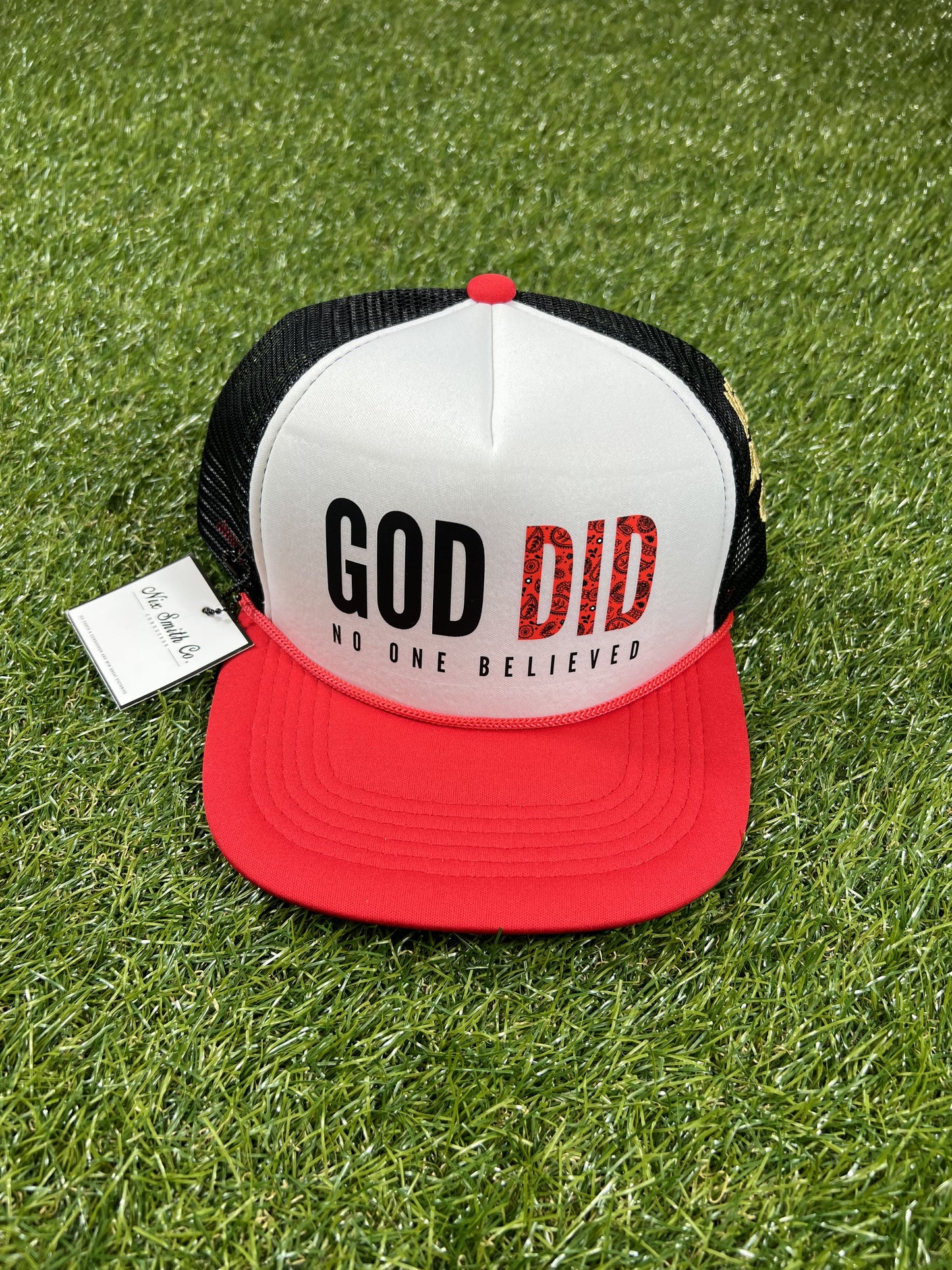 God Did Trucker Hat (Blk/Wte/Red)