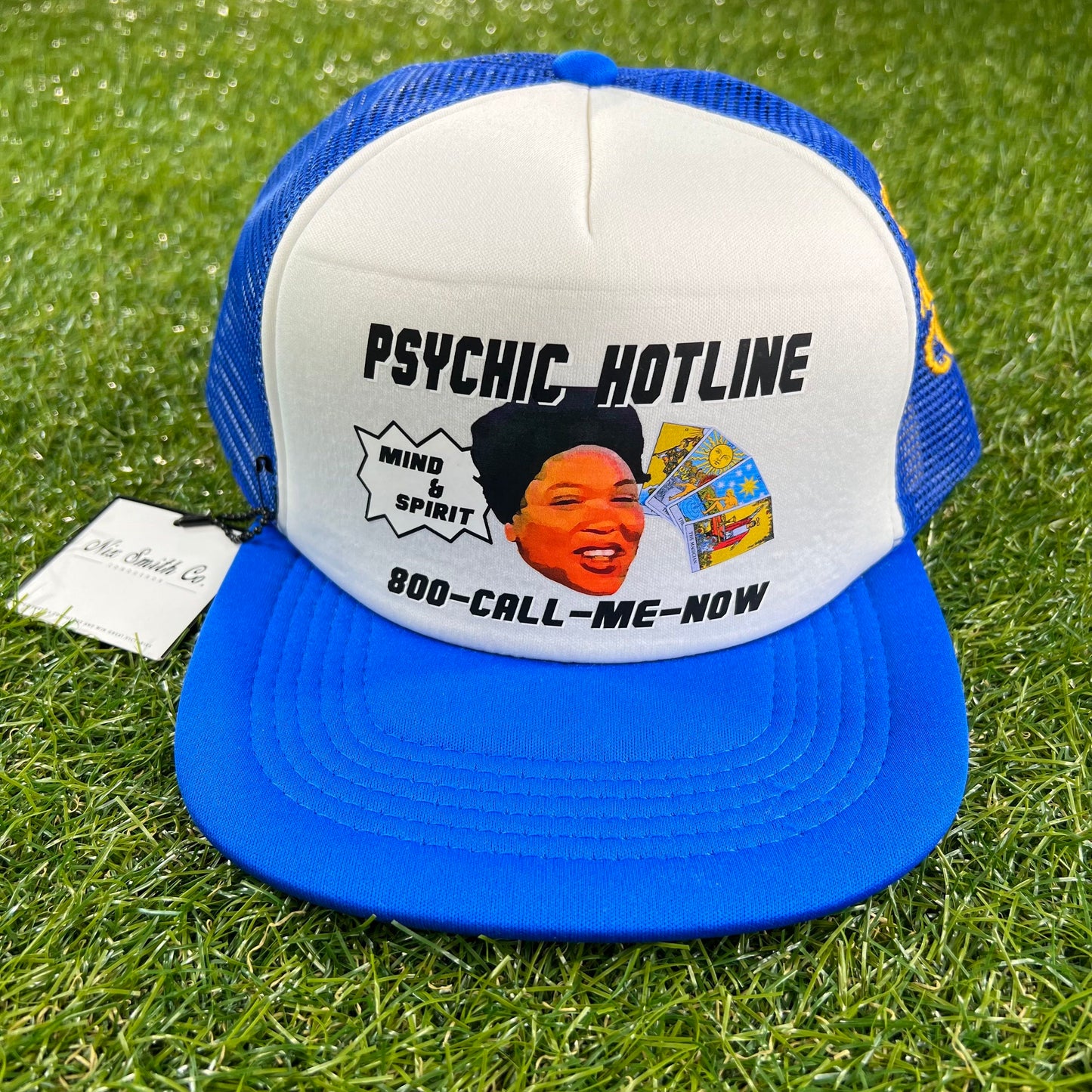 Psychic Hotline Trucker Hat (Blue/Wte/Gold)