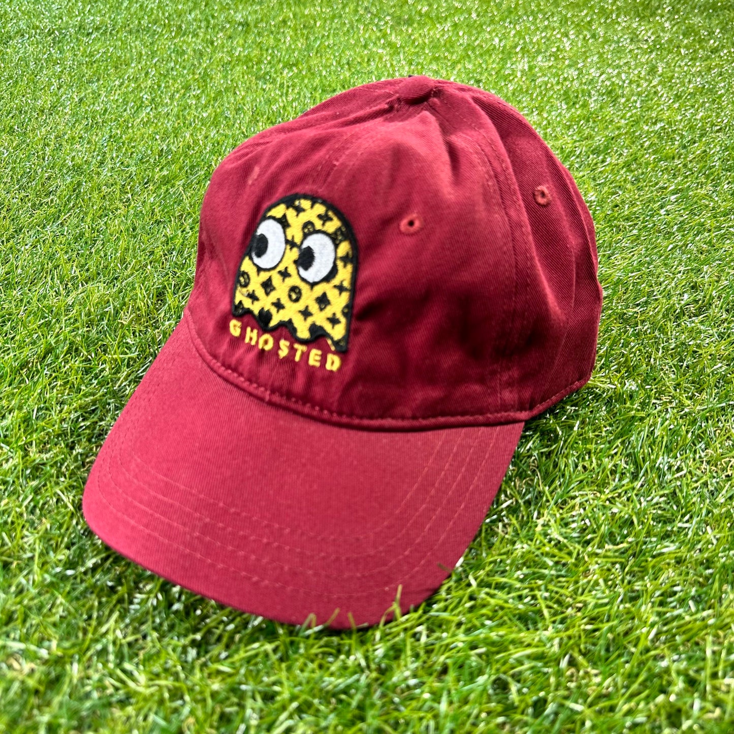 Ghosted Pacman Dad Hat (Maroon)