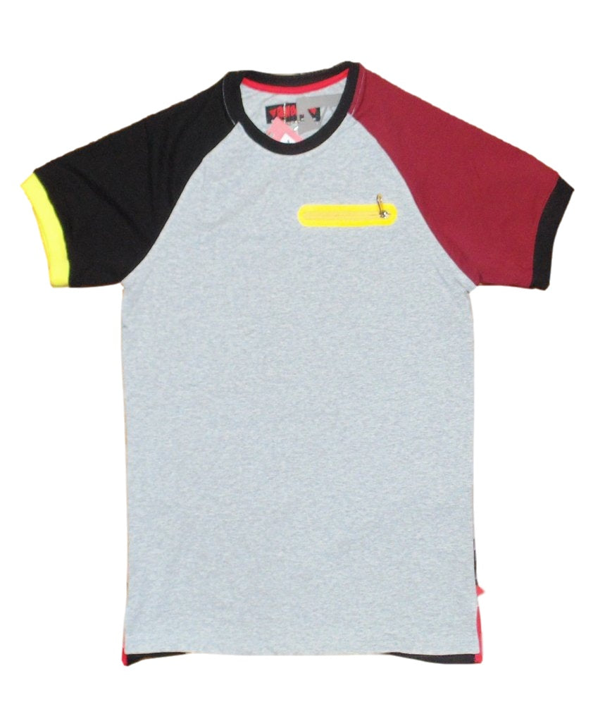 Ron Bass- Colorblock Short Sleeve Raglan T-Shirt (Light Grey)