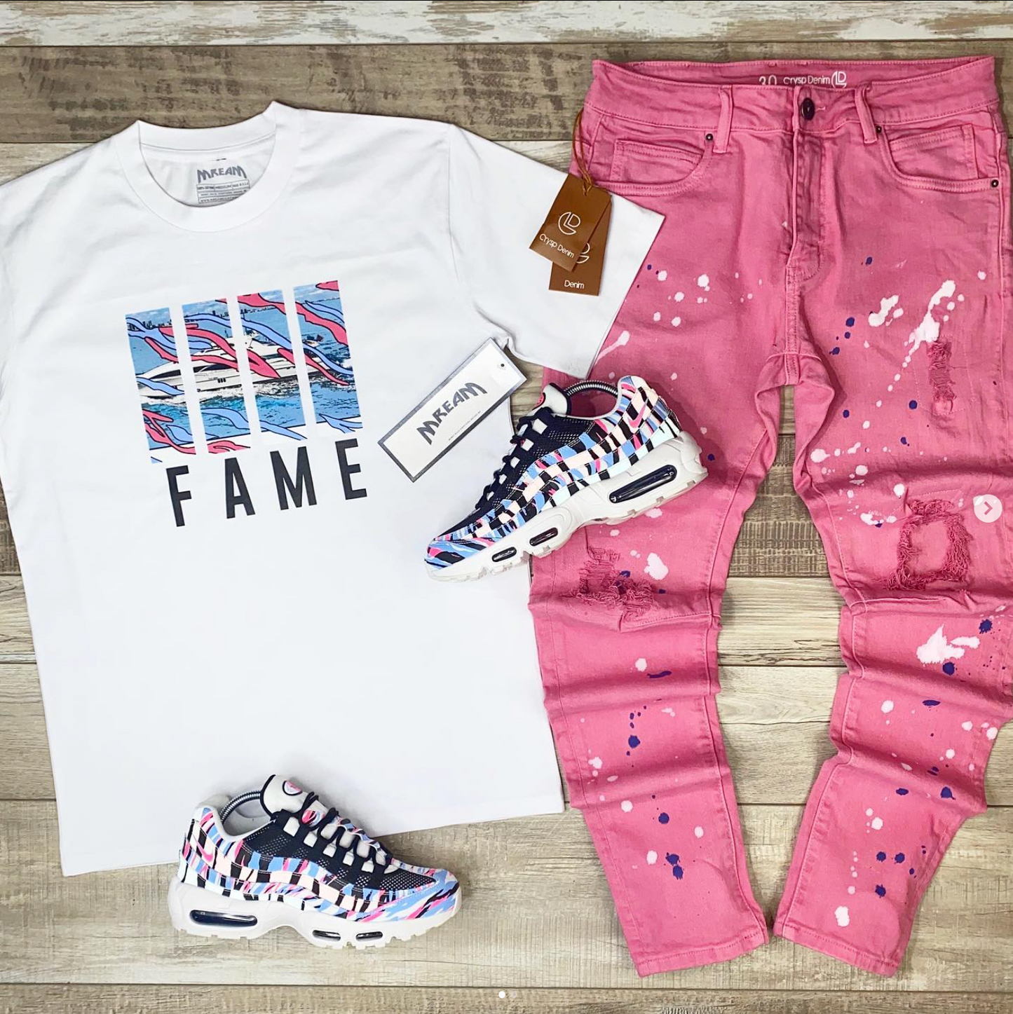 Fame Yacht Tee (White/Pink/Blue) /D2
