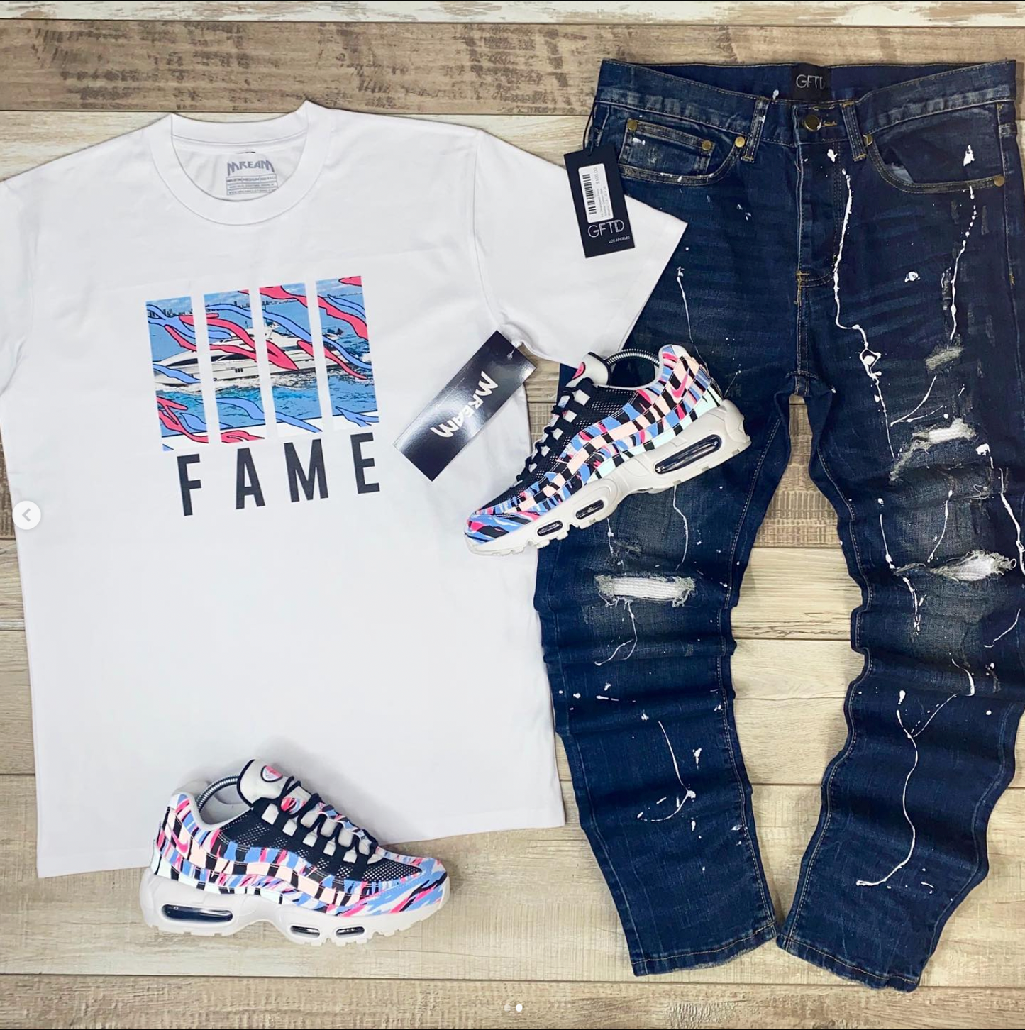 Fame Yacht Tee (White/Pink/Blue) /D2