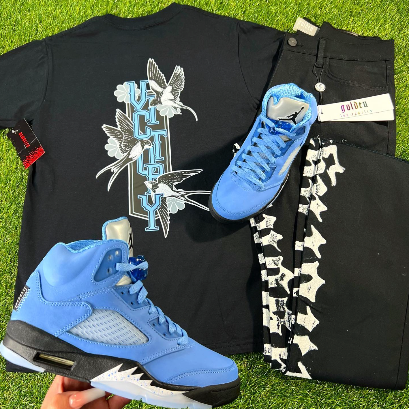 Victory Game Tee (Blk/UNC Blue) /D11