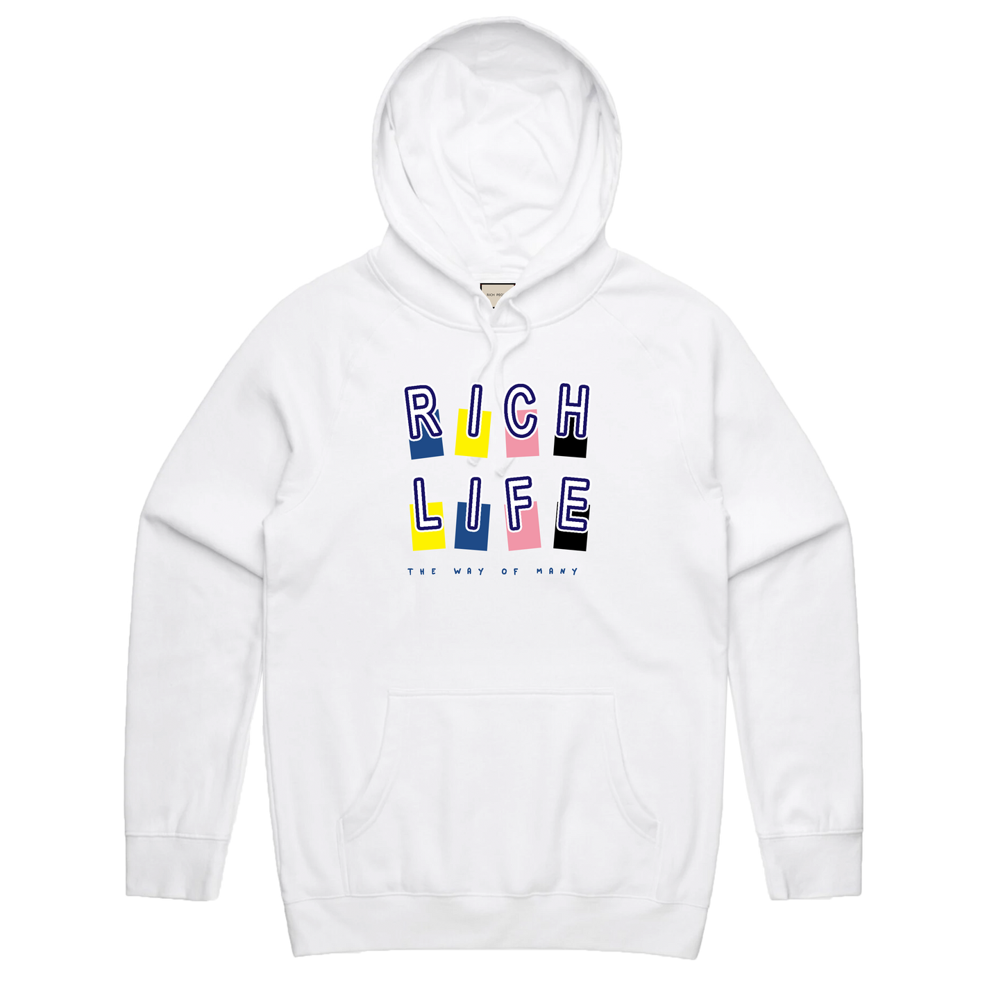Rich Life Block Hoodie (White) /MD2
