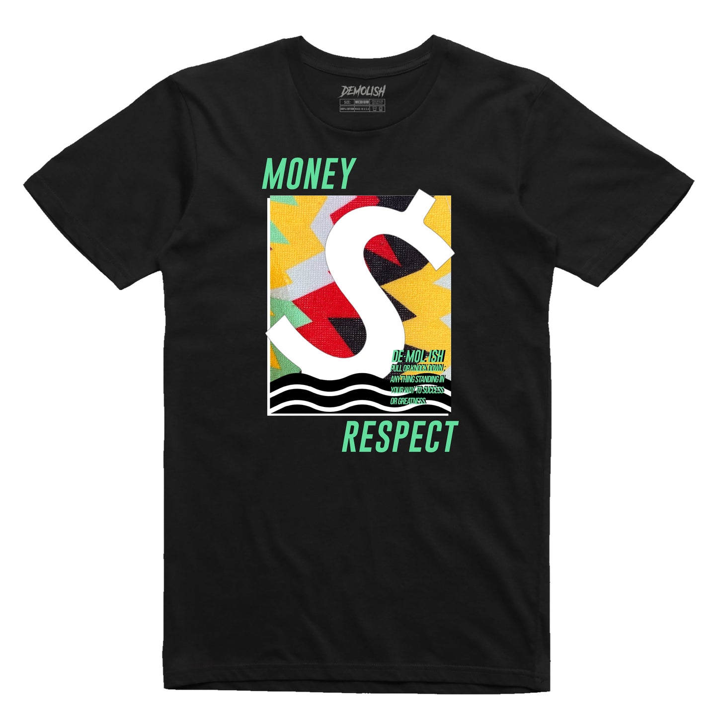 Money Respect Wave Tee (Blk/Mint)