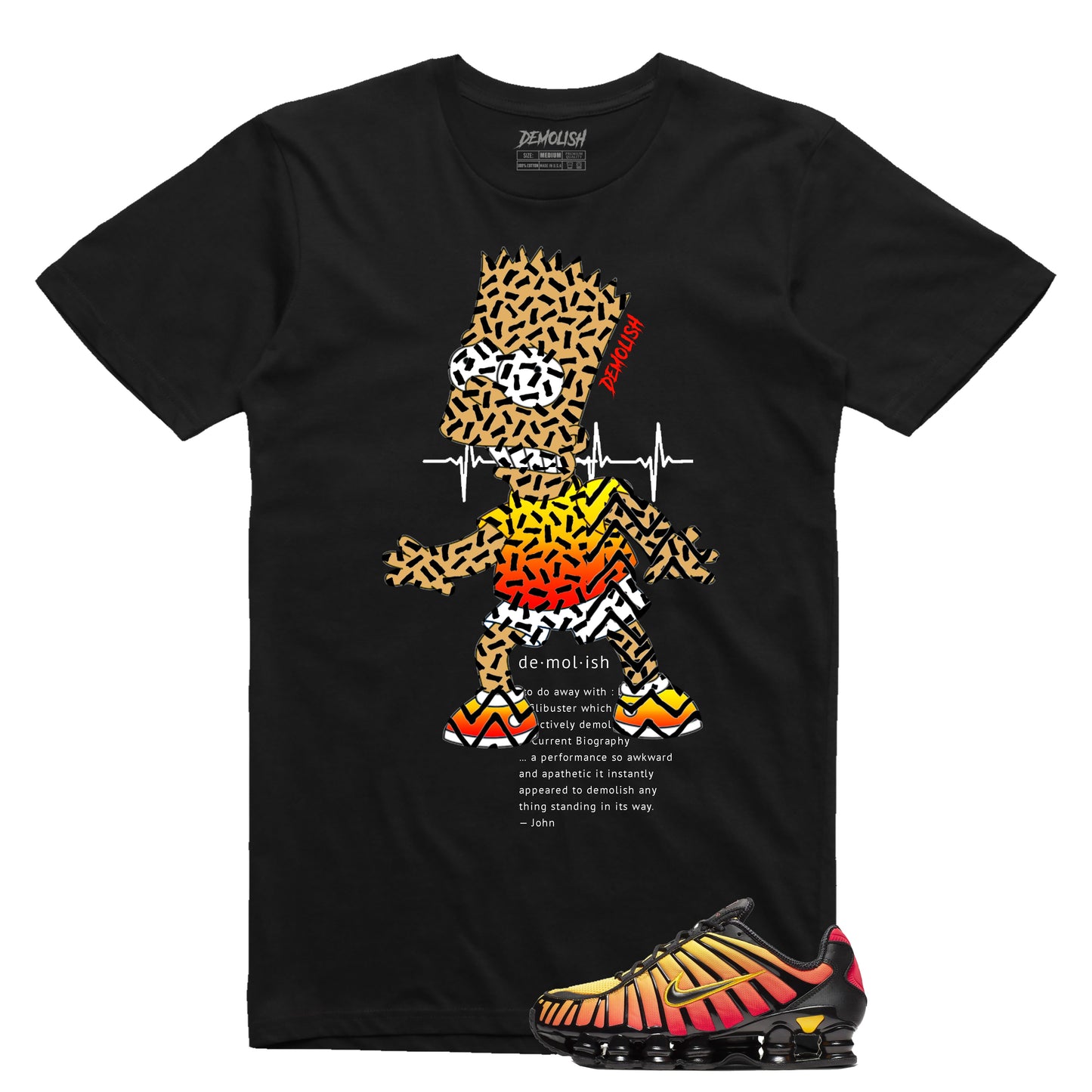 Bart Puzzled Sunset Ombre Tee (Black)