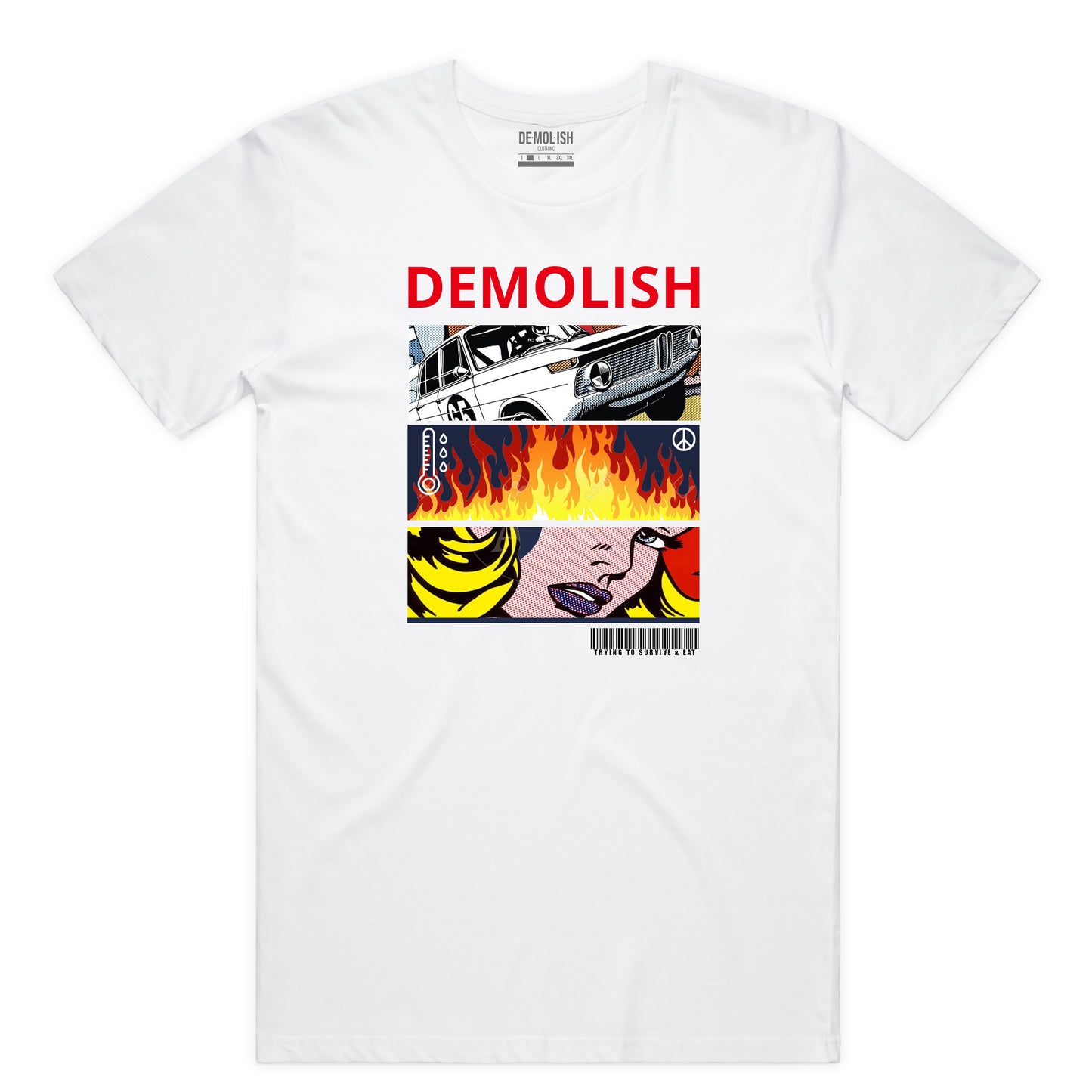 Demolish Pop Art Tee (White/Red) /D9
