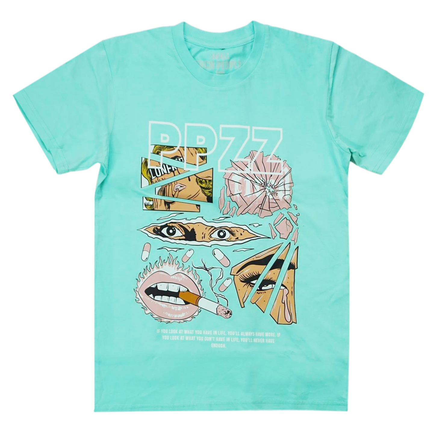 PPZZ x Rich People Life Vision Tee (Teal/Pink) /D8